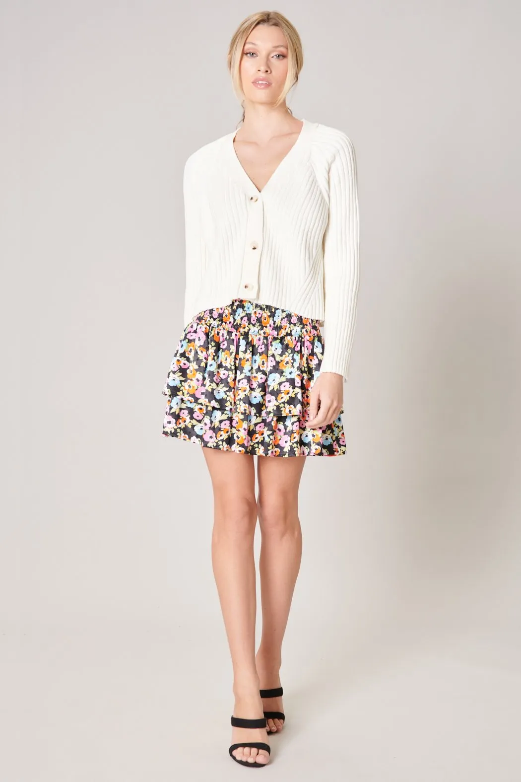 Berlin Button Front Ribbed Cardigan Sweater